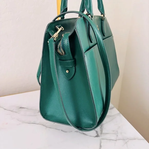 Kate Spade New York Madison Saffiano Leather Medium Satchel Green - Picture 6 of 13